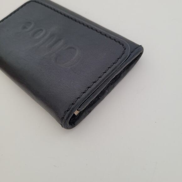 CHLOE Key Case Black Leather Small Holder Box Dust Bag Cowhide Designer - Picture 10 of 11